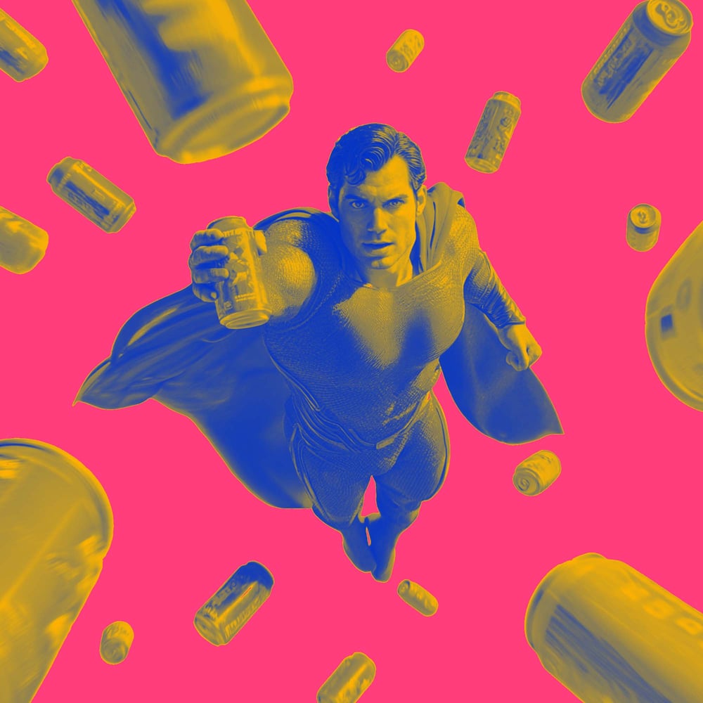 superman flying through new cpg products