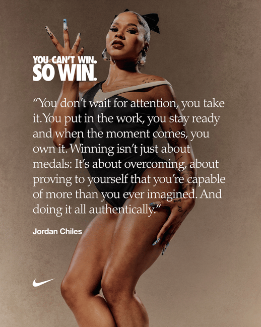 Nike So Win campaign Jordan Chiles poster