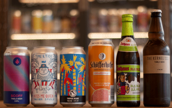 selection of low-alcohol craft beverages