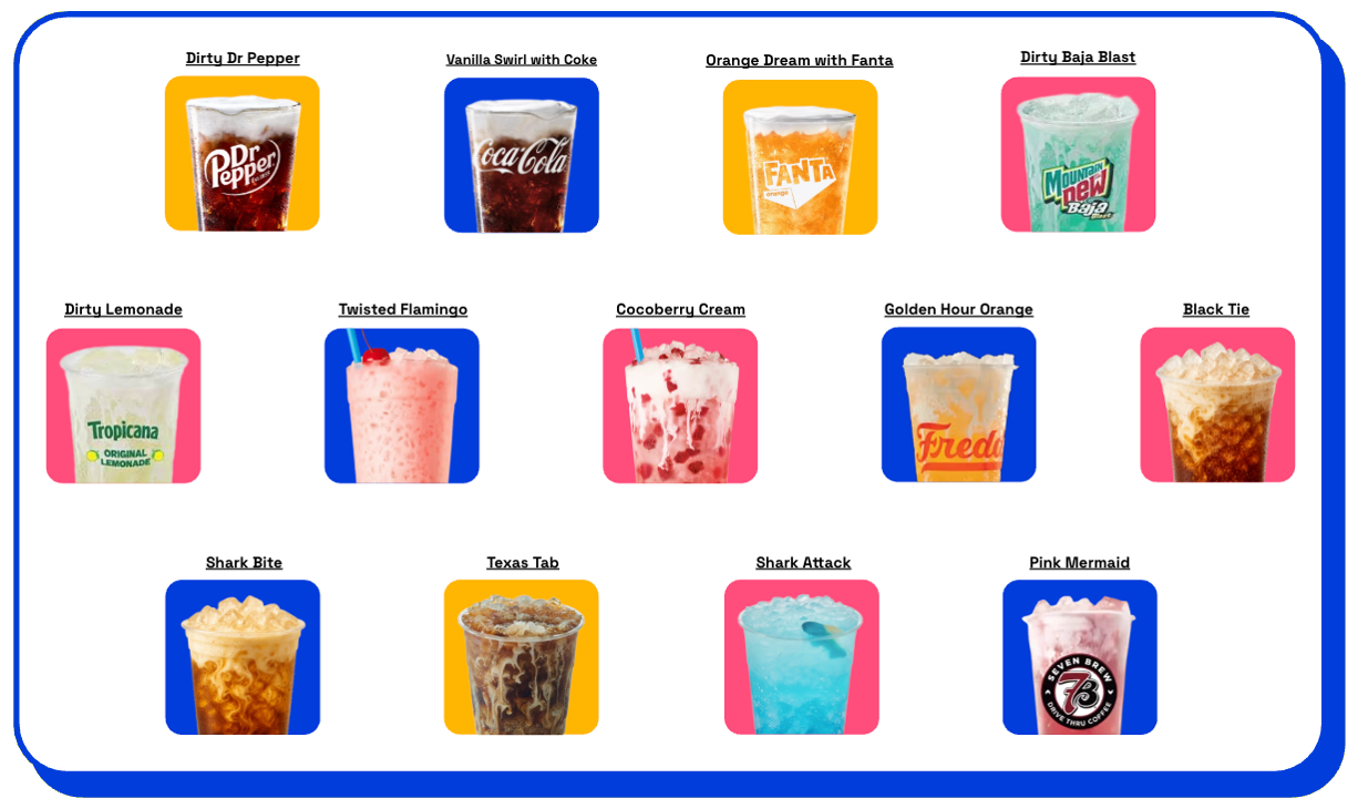 list of dirty soda flavors