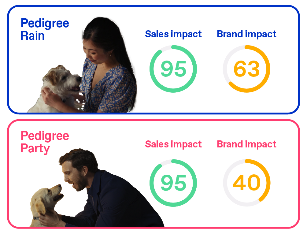 Pedigree sales and brand impact scores