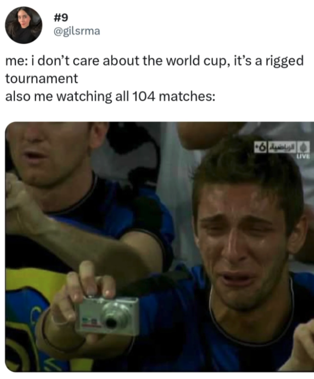 2026 World Cup meme of crying fan