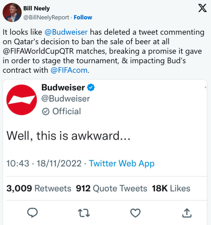 Budweiser World Cup tweet