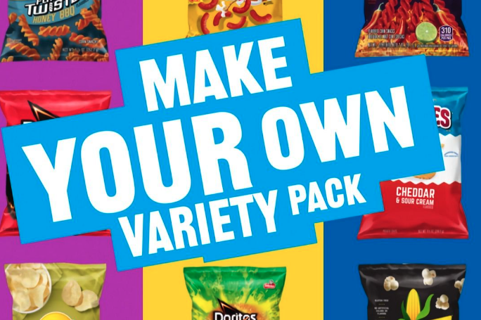 Frito Lay x Snacks.com collab image of custom variety packs