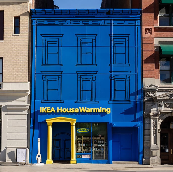 Blue IKEA house pop up