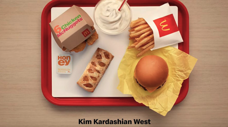 McDonald's Famous orders - Kim Kardashian visual on a tray