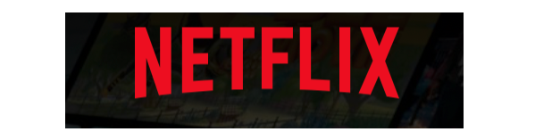 The word “NETFLIX” in red on a black background