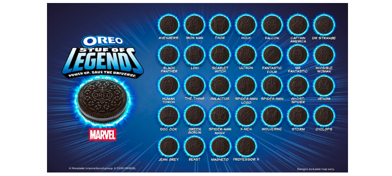 OREO Marvel Stuf of Legends 32 cookie designs