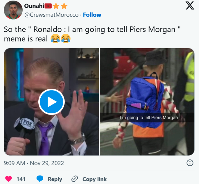 Ronaldo x Piers Morgan meme 