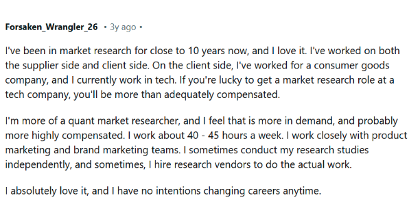 Redditor on their quantitative market research role