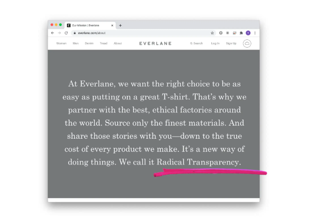 Everlane feature in the New York Times over “Radical Transparency” initiative