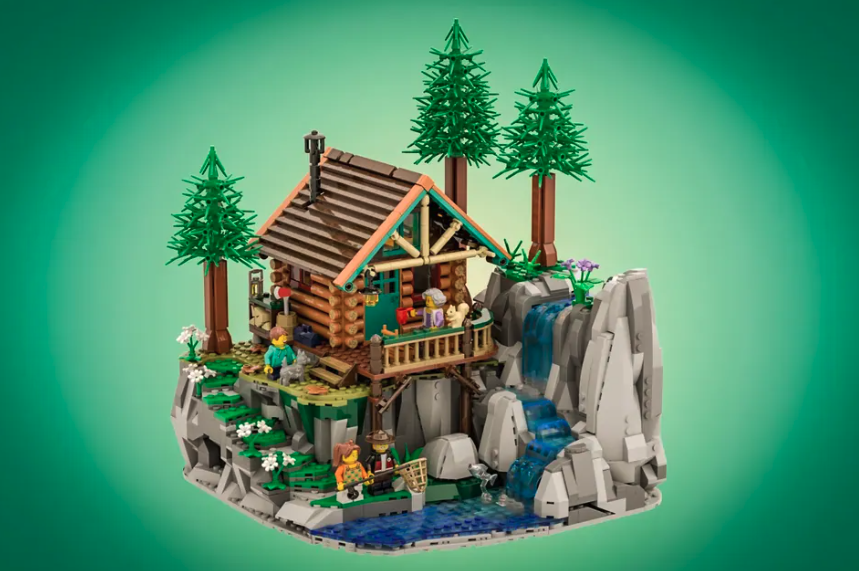 Log cabin LEGO Idea concept by 10k club member terauma