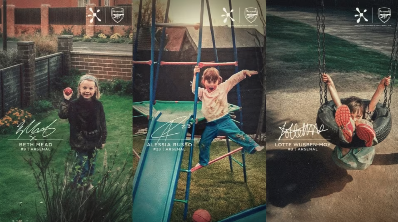 Unilever -It Starts Outside- campaign image with Arsenal women