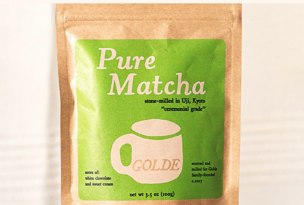 GOLDE’s premium matcha emphasizes their stone-milled processing and ceremonial grade product. 